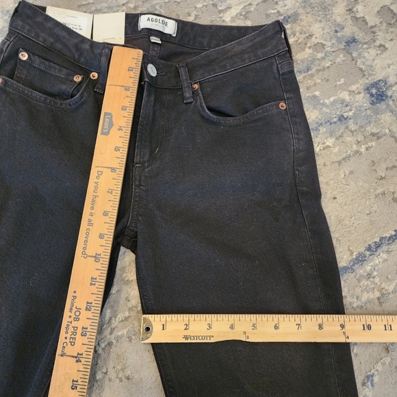 NWT Agolde Devon Stacked Lowrise Stove-Pipe Black Jeans Organic Cotton Size 26 - Picture 12 of 15